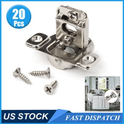 20 Pack 1/2'' Overlay Soft Close Face Frame Compact Kitchen Cabinet Hinges