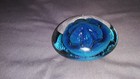 1996 EICKHOLT Signed Art Glass Sand Dollar Star Fish Dichroic Paperweight Blue — photo 3