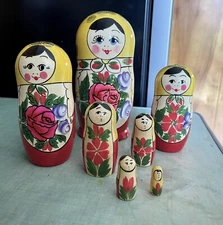 7 pc Russian Nesting Doll Set Vintage Style