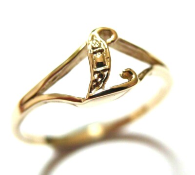 9ct yellow gold delicate initial ring A,B,C,D,E,F,G,H,J,K,L,M,N,O,P,R,S,T,U,V,W,