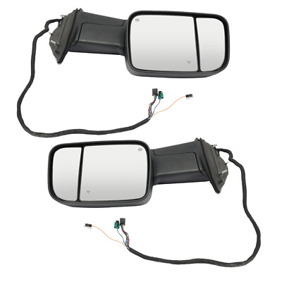 Black Left & Right Side Mirror For 2019-2021 Ram 2500 3500  NEW