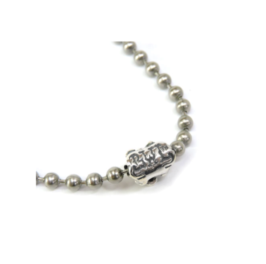 BWL 4mm Ball Chain w/Skull 24inch 素敵な Ball SS Leather Wall Bill