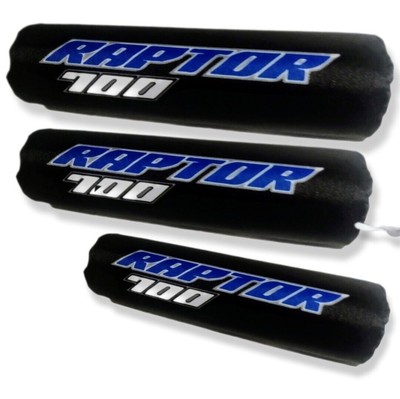 Schwarz Blau Weiß Stoßdämpferabdeckungen Raptor 700 RSE Racing Set 3