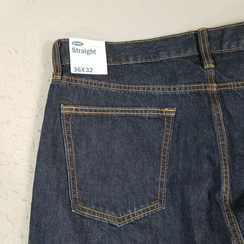 Old Navy jeans men's 36x32 regular fit straight blue denim pants dark wash NEW - Picture 8 of 12