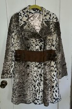 Vintage Career Originals Faux Fur Coat Swahili Cheetah Print Mod Button