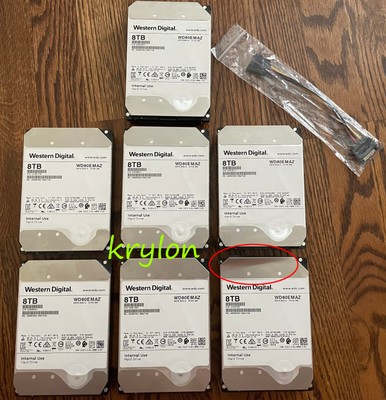 LOT TESTED LOW HOURS Western Digital 8TB SATA 3.5