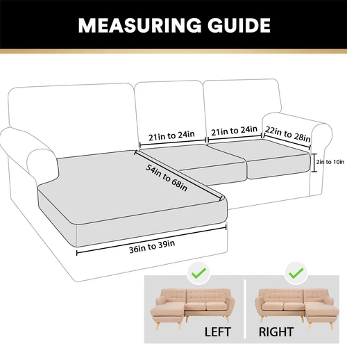Stretch Velvet L-Shaped Sofa Seat Cover Living Room Furniture Protector - Picture 12 of 29