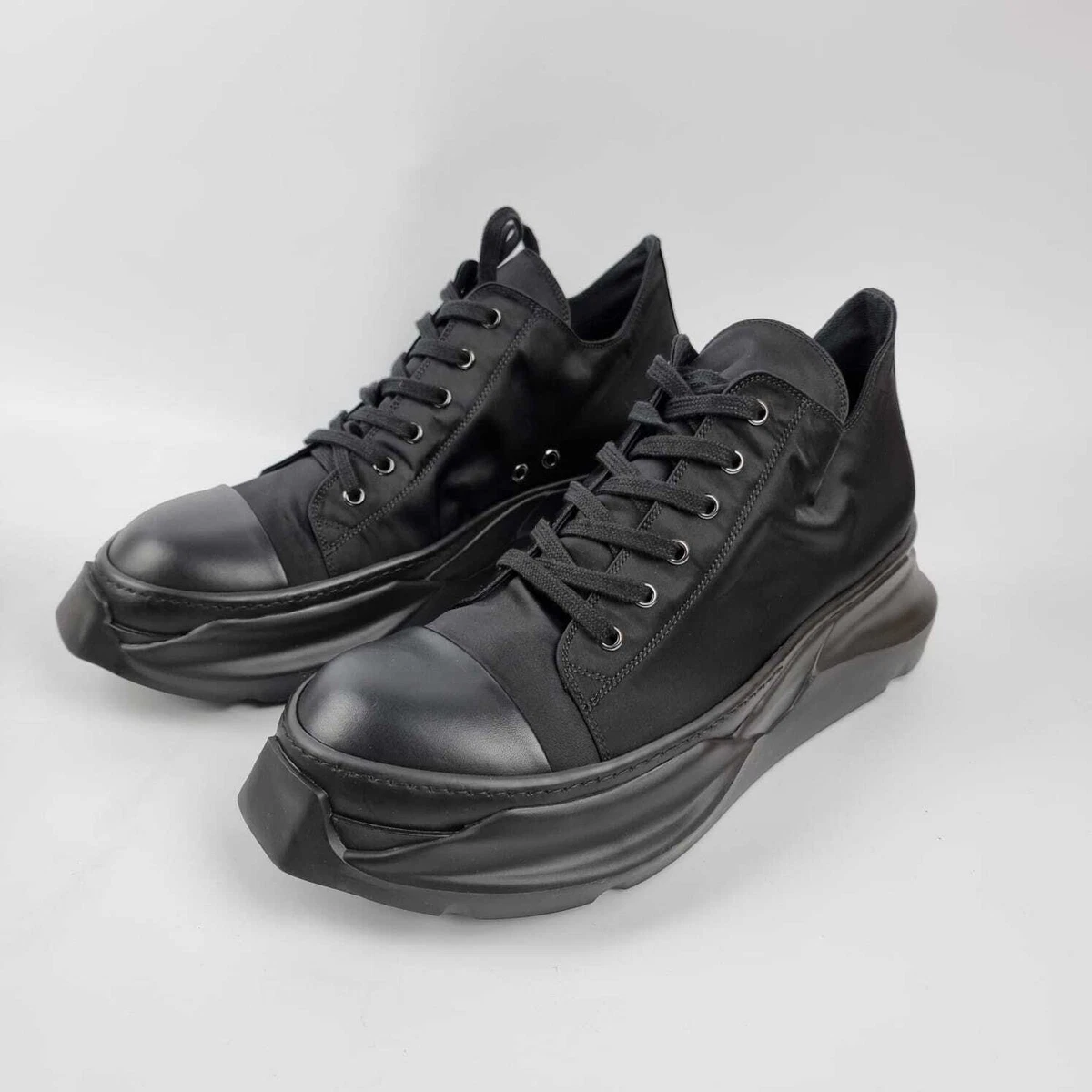Rick Owens DRKSHDW Abstract Black Low Top Sneakers New Size 45
