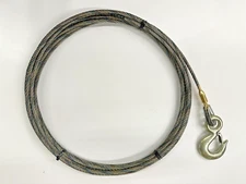 Eye Hoist Hook Winch Line 7/16'' X 75’ Tow Truck Wrecker Cable Steel Core ®