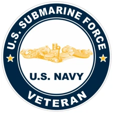 US Submarine Force Veteran Gold Dolphins Bumper Sticker Military Vinyl Decal 5"