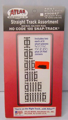 Atlas 847 HO Scale Code 100 Straight Snap Track Assortment Nickel Silver New