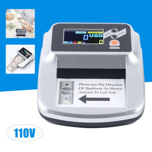 Money Cash Checking Counting Counterfeit Detector UV MG Bill Counter Machine US - Afbeelding 1 van 13