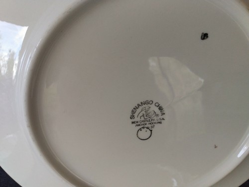 Vintage Shenango China Interpace Anchor Hocking Green/Gold Rim Floral Plates - 4 - Picture 12 of 12