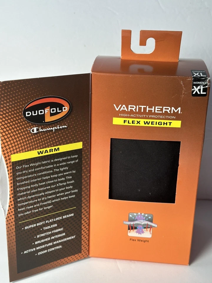 Duofold Women's 35-37 1/4 XL Warm Pants Champion Varitherm Flex Weight Black New - Image 2 of 4