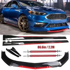 Front Bumper Lip Splitter Spoiler Side Skirt Body Kit For Ford Fusion 2006-2023