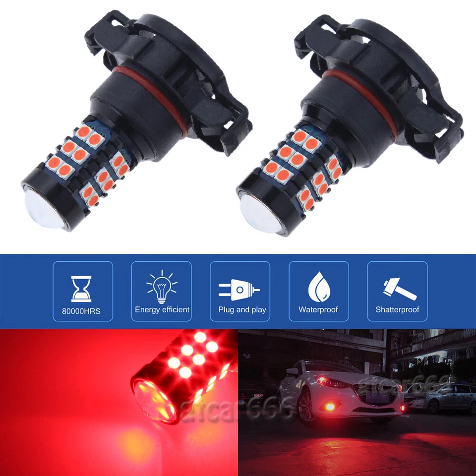 2PCS 30-3030SMD High Power 5201 5202 Ultra Red LED Fog Light Driving Bulbs DRL - Image 3 of 4