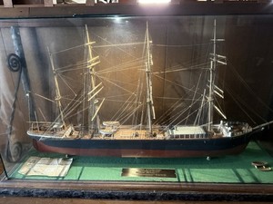California Schooner Shadow Box Model Ship ex Walter H. Wilson Wood Brass Glass