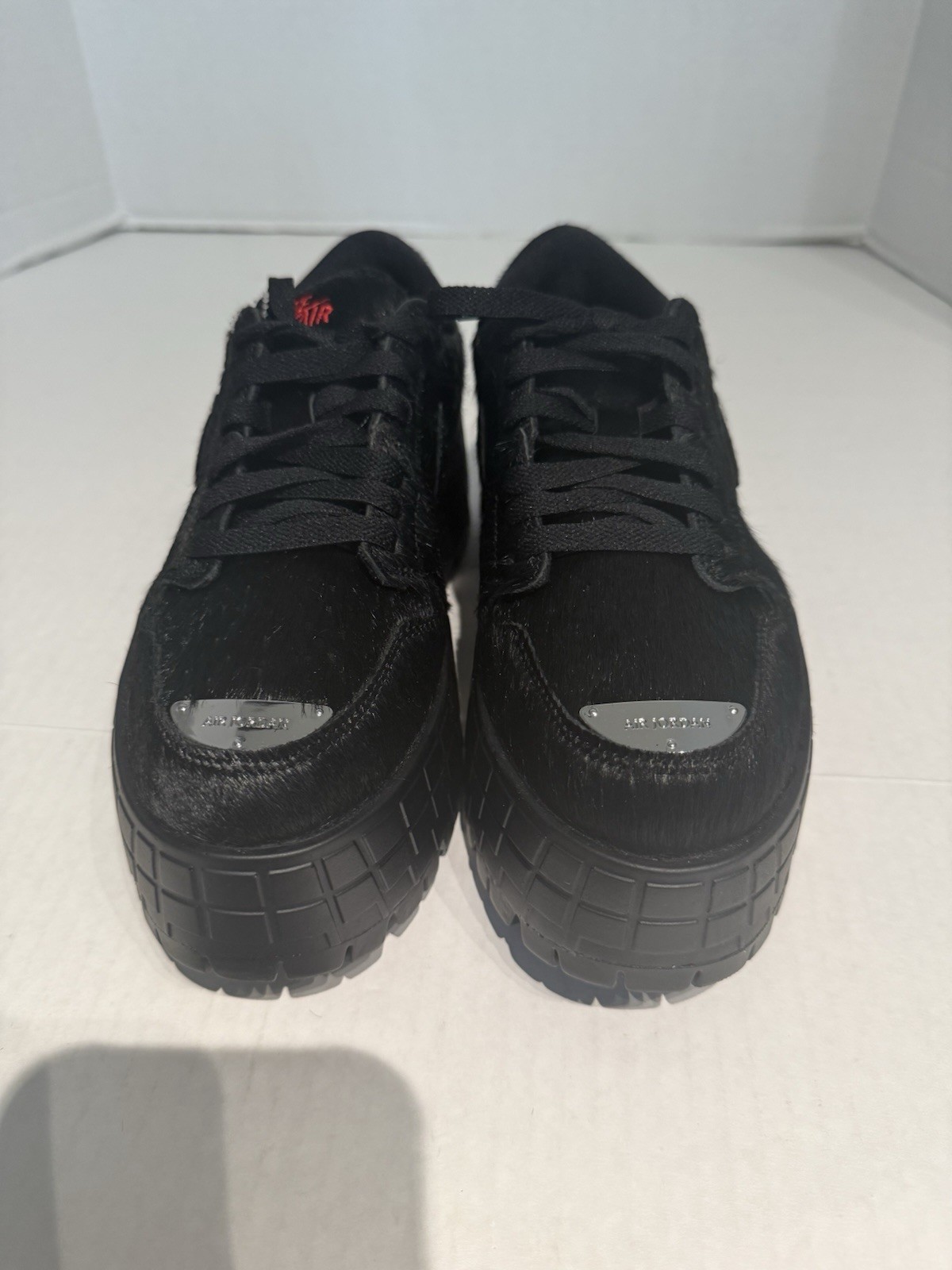 Nike Air Jordan 1 Brooklyn Low donna 10 5 nero pony nuove piattaforme IB7210 006