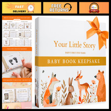 146-Page Baby Keepsake Journal  Memory Scrapbook for First 5 Years, Gift for Ba