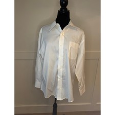 Lauren Ralph Lauren Mens White Slim Fit Non Iron Dress Shirt 17 32/33 Cotton