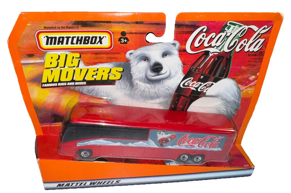 Matchbox Big Movers Famous Buses Motor Coach Industries Coca-Cola Tour Bus NIP - Image 2 of 4