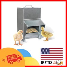 11.5lb Rat Proof Galvanized Chicken Feeder - Weatherproof Outdoor Coop Dispenser