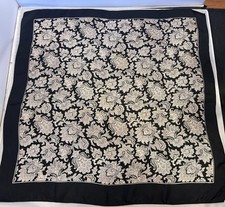 Liberty of London Black  White Floral Silk Scarf Made In England