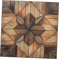 10PCS Pattern Peel and Stick Floor Tiles Removable 12x12 Inch Wood Look Star