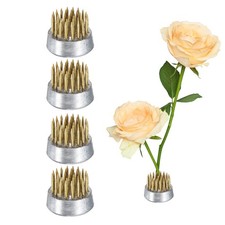 4pcs Flower Frog, Round Brass Frogs for Arrangements (Gold, 0.9")