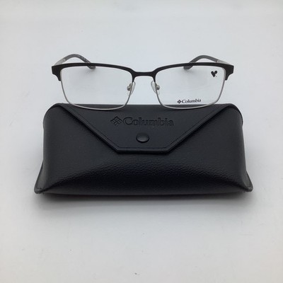 Columbia C3016 N Satin Black Silver Rectangle Semi Rimless Eyeglasses Frames New