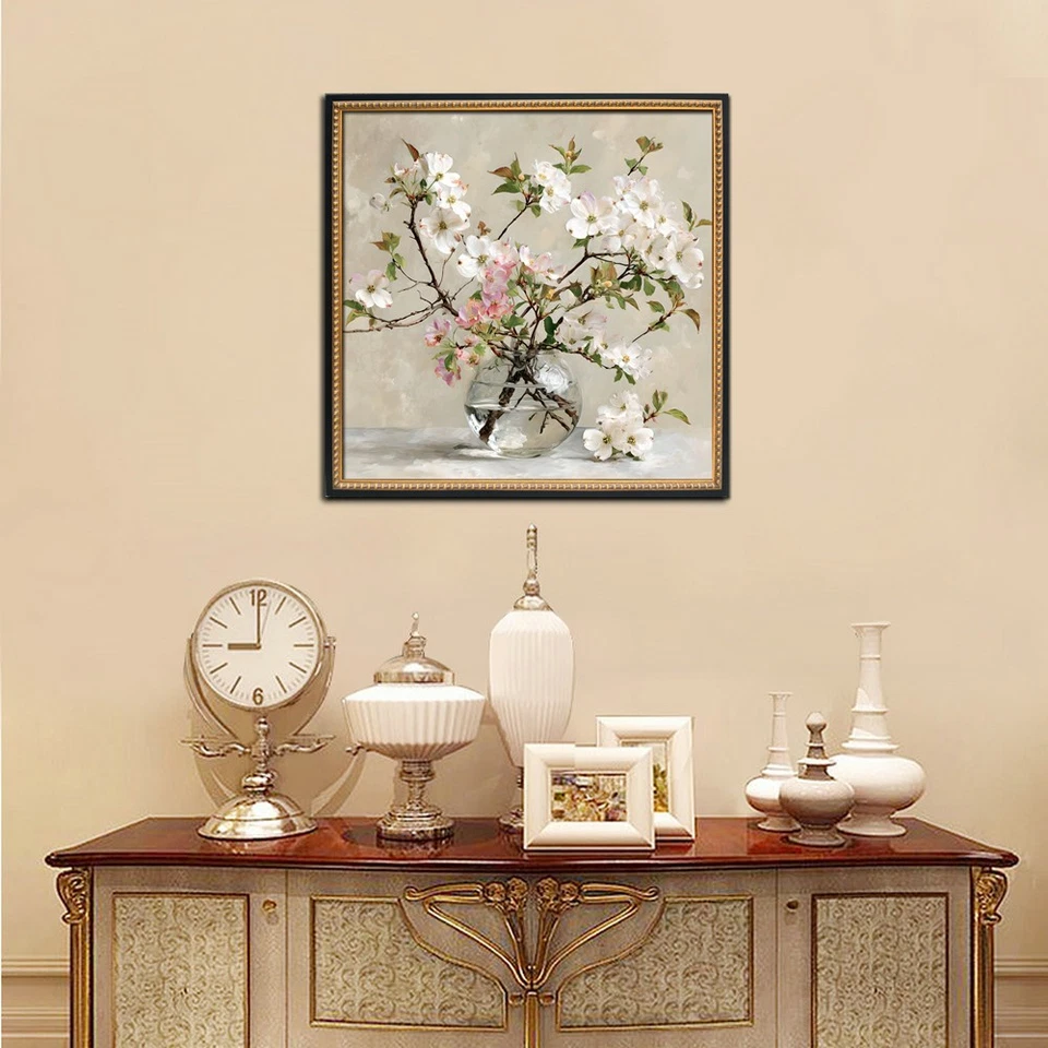 Arte en lienzo enmarcado retro naturaleza muerta flores decoración del hogar arte de pared impresiones pintura Foto 3 de 4