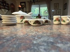 Miniature Porcelain Tea Set Vintage Floral Pink Rose