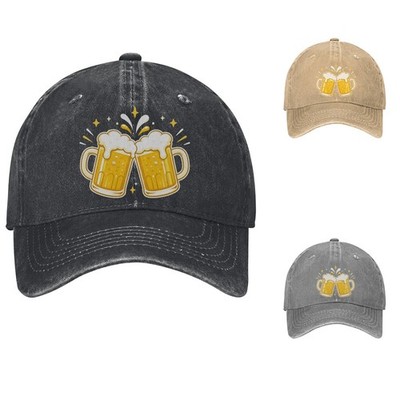 Cheers Beer Glasses Baseball Cap Party Adjustable Dad Hat