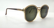 Vintage Crystal Brown Translucent Round Sunglasses FRAMES ONLY