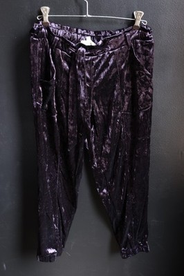 Jolt Purple Crushed Velvet Joggers Large Paperbag Waist Cyber Boho Belt S