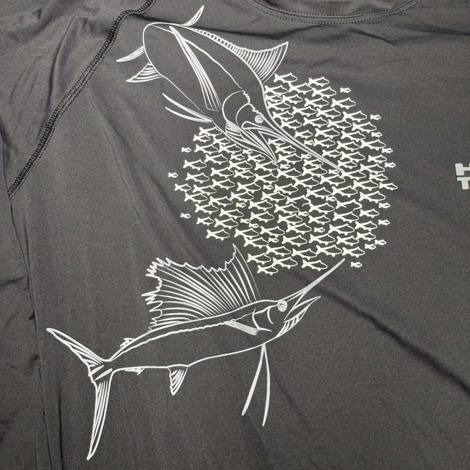 Рубашка с крючком и снастями мужская большая рыболовная UPF 50 защита от солнца с длинным рукавом вентилируемая - Изображение 3 из 4