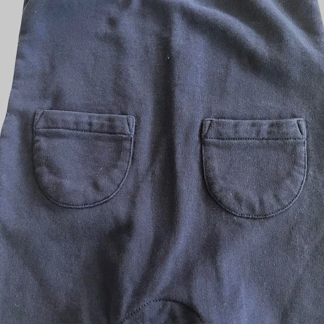 Hanna Andersson Baby French Terry Overall in Navy Blue Organic Cotton 2T - Image 3 of 4