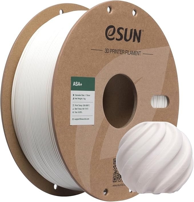 eSUN 1kg ASA+ Spule Wetterfestes Filament 1,75mm für 3D Drucker - Warmes Weiß