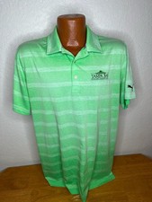 Men's PUMA Dry Cell S/S Polo Golf Shirt Large L - Striped - Polyester