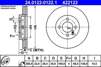 Brake discs BMW 3 (E30) 316 (Ecotronic) 24.0122-0122.1 (1 piece)