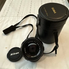 Nikon NIKKOR-S.C Auto 50mm f/1.4 Ai MF Lens F/R Cap Case 1561634 Clean NM Glass