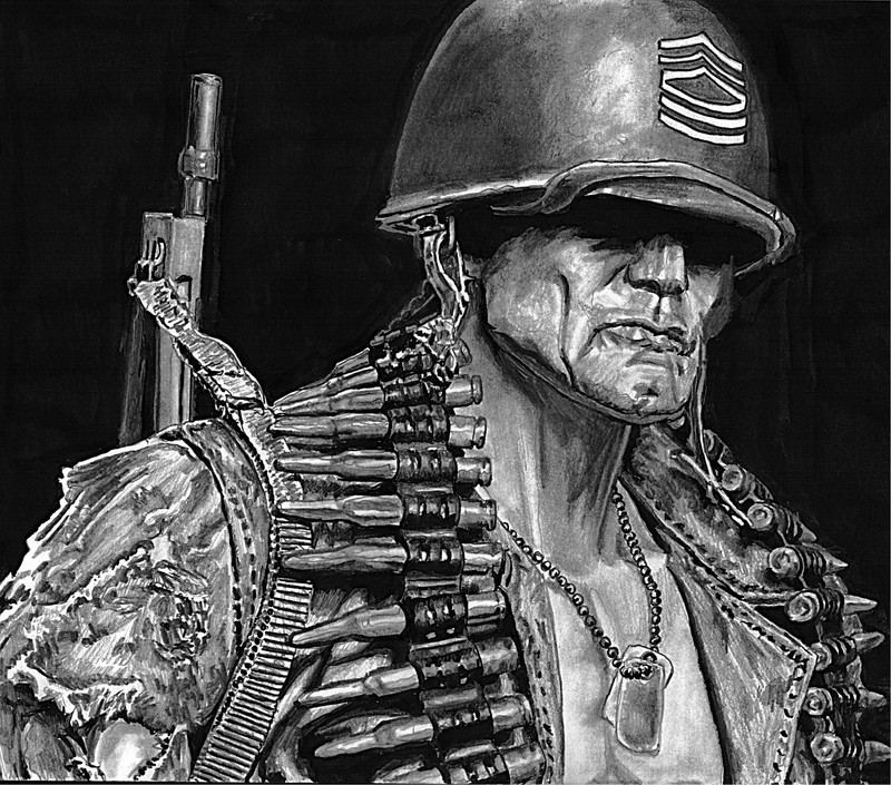 Sgt Rock Sergeant Rock DC Comics Our Army At War hero pencil and ink drawing