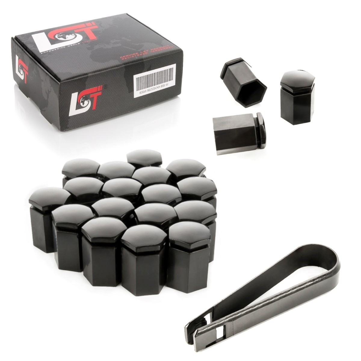20x Shrouds Wheel Screw Caps Wheel Bolt Long Black 0 21/32in for volvo