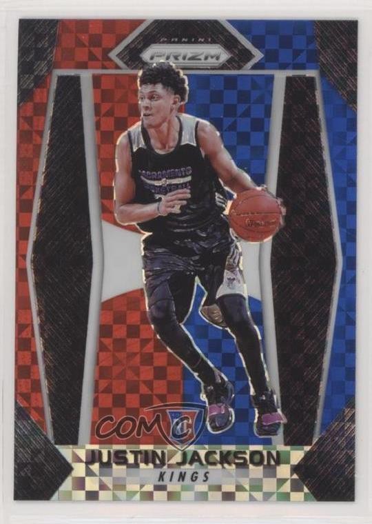 2017-18 Panini Prizm Red White & Blue Prizm Justin Jackson #27 09wc