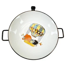 Vintage Child's Porcelain Silver Plated Food Warmer Plate Bowl San Paulo Brazil