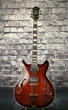 Grote 335 Semi -hollow Body Electric Guitar Simulated Fiddle Back Maple Wood...