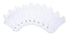 K. Bell Women's No Show Socks, White, 10 Pairs