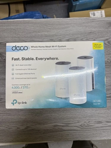 TP-LINK AC1200 Deco M4 Whole Home Mesh WiFi System 3 Pack - New - Same Day Ship