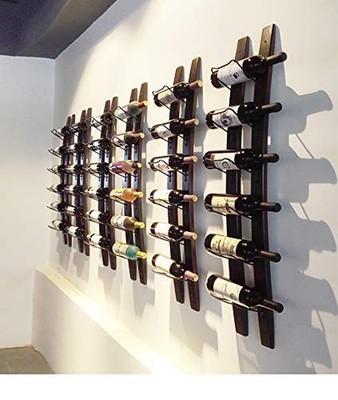Wall Mounted Wine Rack | Rustic Barrel Stave Hanging Wooden Wall-mounted Wine...