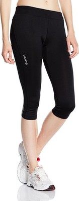 Craft Damen Laufhose Prime Capri Active Run Running, Schwarz, XS